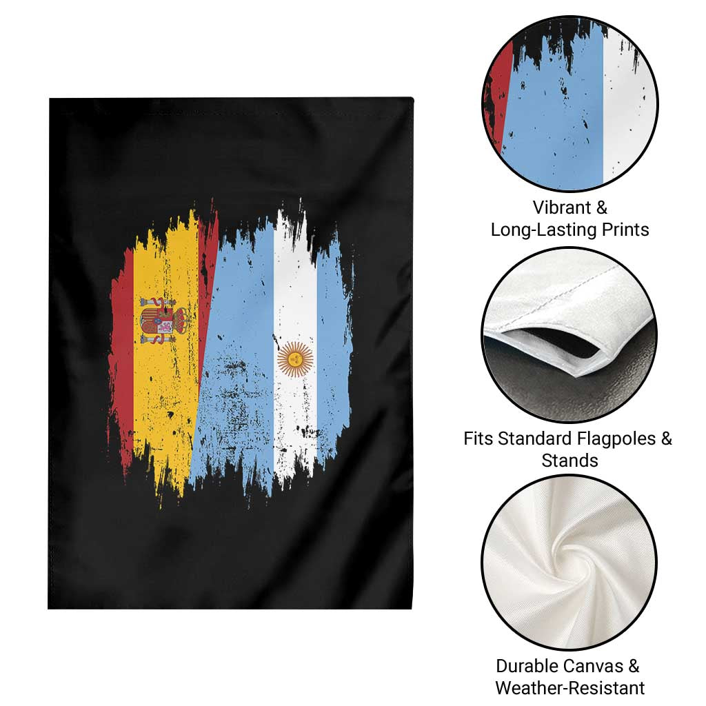 Argentina Spain Dual Heritage Flag Graphic Garden Flag Vintage Spanish Argetine Match Day Pride