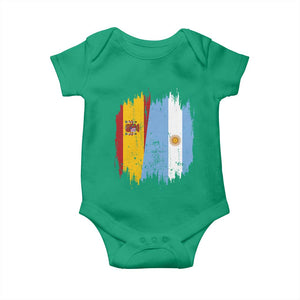Argentina Spain Dual Heritage Flag Graphic Baby Onesie Vintage Spanish Argetine Match Day Pride