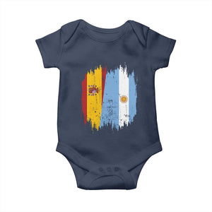 Argentina Spain Dual Heritage Flag Graphic Baby Onesie Vintage Spanish Argetine Match Day Pride