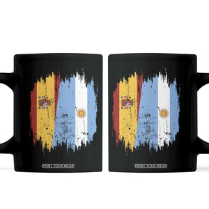 Argentina Spain Dual Heritage Flag Graphic Coffee Mug Vintage Spanish Argetine Match Day Pride
