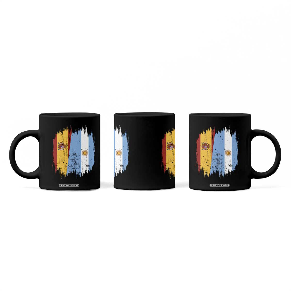 Argentina Spain Dual Heritage Flag Graphic Coffee Mug Vintage Spanish Argetine Match Day Pride