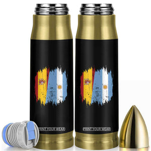 Argentina Spain Dual Heritage Flag Graphic Bullet Tumbler Vintage Spanish Argetine Match Day Pride