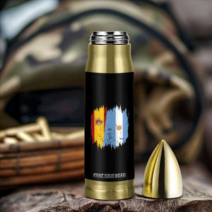 Argentina Spain Dual Heritage Flag Graphic Bullet Tumbler Vintage Spanish Argetine Match Day Pride