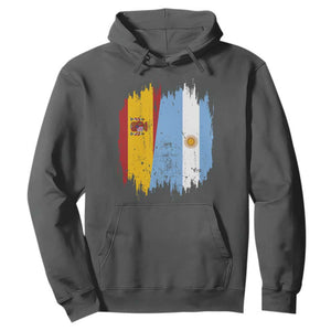 Argentina Spain Dual Heritage Flag Graphic Hoodie Vintage Spanish Argetine Match Day Pride