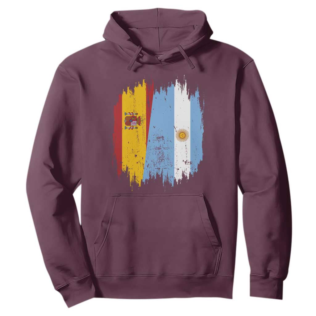 Argentina Spain Dual Heritage Flag Graphic Hoodie Vintage Spanish Argetine Match Day Pride