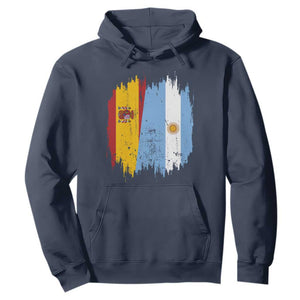 Argentina Spain Dual Heritage Flag Graphic Hoodie Vintage Spanish Argetine Match Day Pride