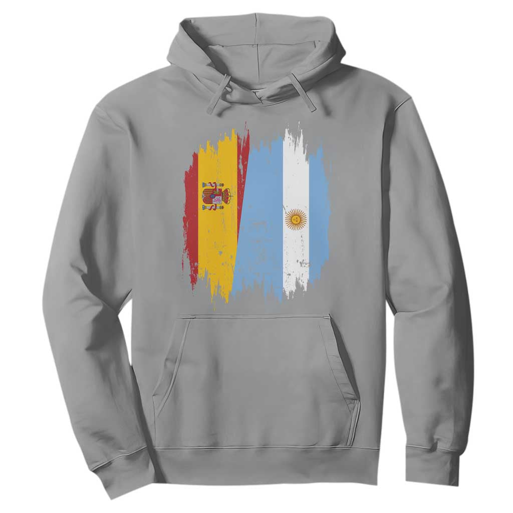 Argentina Spain Dual Heritage Flag Graphic Hoodie Vintage Spanish Argetine Match Day Pride