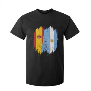 Argentina Spain Dual Heritage Flag Graphic T Shirt For Kid Vintage Spanish Argetine Match Day Pride