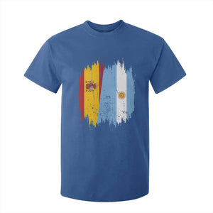 Argentina Spain Dual Heritage Flag Graphic T Shirt For Kid Vintage Spanish Argetine Match Day Pride