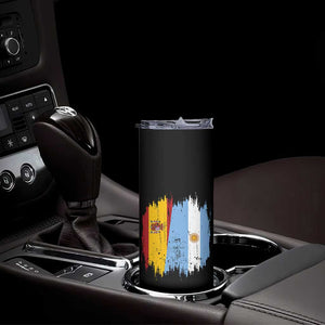 Argentina Spain Dual Heritage Flag Graphic Skinny Tumbler Vintage Spanish Argetine Match Day Pride
