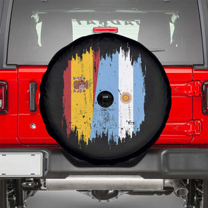 Argentina Spain Dual Heritage Flag Graphic Spare Tire Cover Vintage Spanish Argetine Match Day Pride