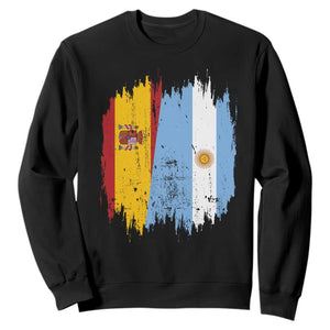 Argentina Spain Dual Heritage Flag Graphic Sweatshirt Vintage Spanish Argetine Match Day Pride