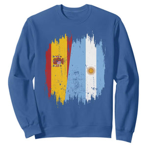 Argentina Spain Dual Heritage Flag Graphic Sweatshirt Vintage Spanish Argetine Match Day Pride