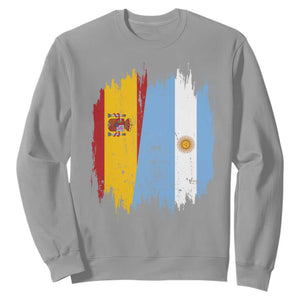 Argentina Spain Dual Heritage Flag Graphic Sweatshirt Vintage Spanish Argetine Match Day Pride