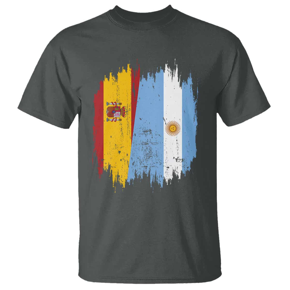 Argentina Spain Dual Heritage Flag Graphic T Shirt Vintage Spanish Argetine Match Day Pride