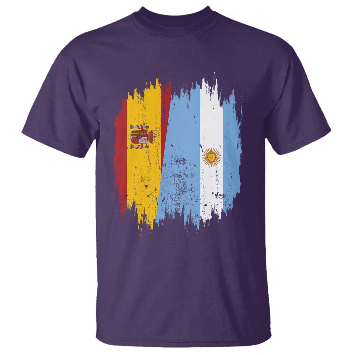 Argentina Spain Dual Heritage Flag Graphic T Shirt Vintage Spanish Argetine Match Day Pride
