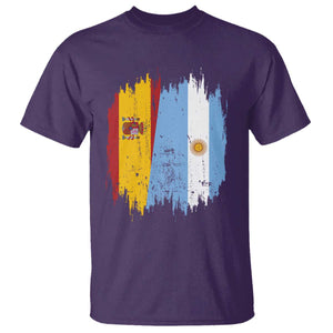 Argentina Spain Dual Heritage Flag Graphic T Shirt Vintage Spanish Argetine Match Day Pride