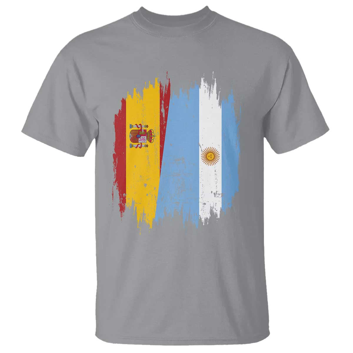 Argentina Spain Dual Heritage Flag Graphic T Shirt Vintage Spanish Argetine Match Day Pride