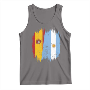 Argentina Spain Dual Heritage Flag Graphic Tank Top Vintage Spanish Argetine Match Day Pride