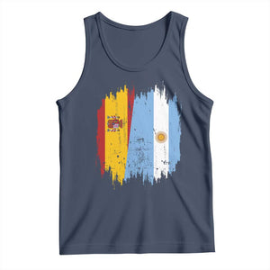 Argentina Spain Dual Heritage Flag Graphic Tank Top Vintage Spanish Argetine Match Day Pride