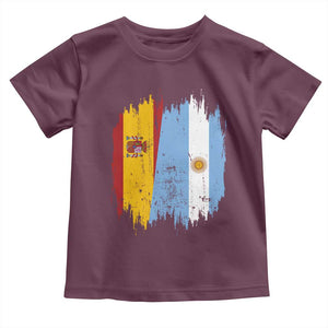 Argentina Spain Dual Heritage Flag Graphic Toddler T Shirt Vintage Spanish Argetine Match Day Pride