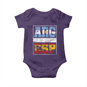 Retro ARG ESP Argentina Espana Flag Typography Graphic Baby Onesie Country Code Vintage Argentine Spainish Pride