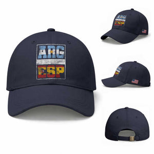 Retro ARG ESP Argentina Espana Flag Typography Graphic Baseball Cap Country Code Vintage Argentine Spainish Pride