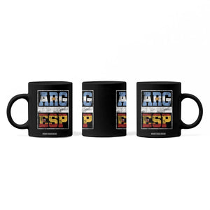 Retro ARG ESP Argentina Espana Flag Typography Graphic Coffee Mug Country Code Vintage Argentine Spainish Pride