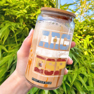 Retro ARG ESP Argentina Espana Flag Typography Graphic Glass Can Country Code Vintage Argentine Spainish Pride