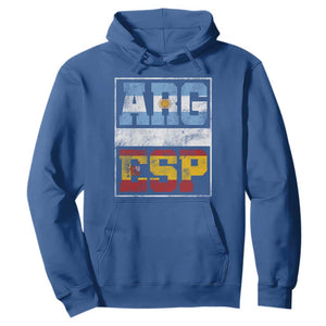 Retro ARG ESP Argentina Espana Flag Typography Graphic Hoodie Country Code Vintage Argentine Spainish Pride