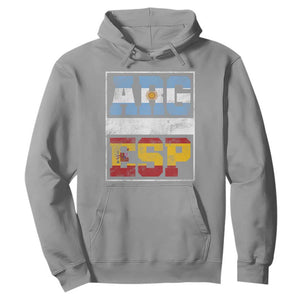 Retro ARG ESP Argentina Espana Flag Typography Graphic Hoodie Country Code Vintage Argentine Spainish Pride