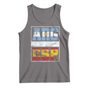 Retro ARG ESP Argentina Espana Flag Typography Graphic Tank Top Country Code Vintage Argentine Spainish Pride