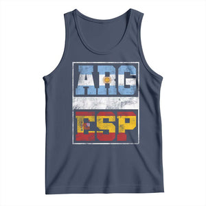 Retro ARG ESP Argentina Espana Flag Typography Graphic Tank Top Country Code Vintage Argentine Spainish Pride