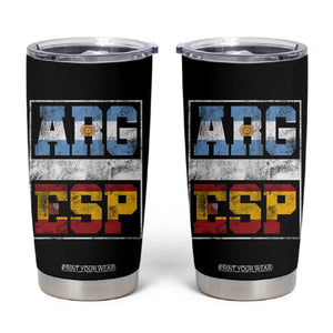 Retro ARG ESP Argentina Espana Flag Typography Graphic Tumbler Cup Country Code Vintage Argentine Spainish Pride