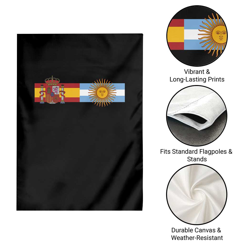 Spain Argentina Dual Flag Graphic Garden Flag Mixed Roots Spanish Argentine Heritage Pride Match Day