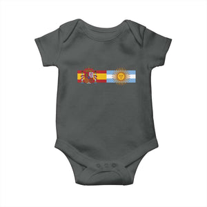 Spain Argentina Dual Flag Graphic Baby Onesie Mixed Roots Spanish Argentine Heritage Pride Match Day