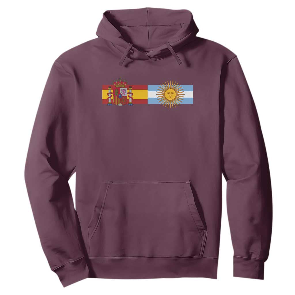 Spain Argentina Dual Flag Graphic Hoodie Mixed Roots Spanish Argentine Heritage Pride Match Day