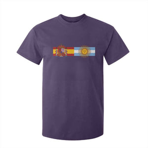Spain Argentina Dual Flag Graphic T Shirt For Kid Mixed Roots Spanish Argentine Heritage Pride Match Day