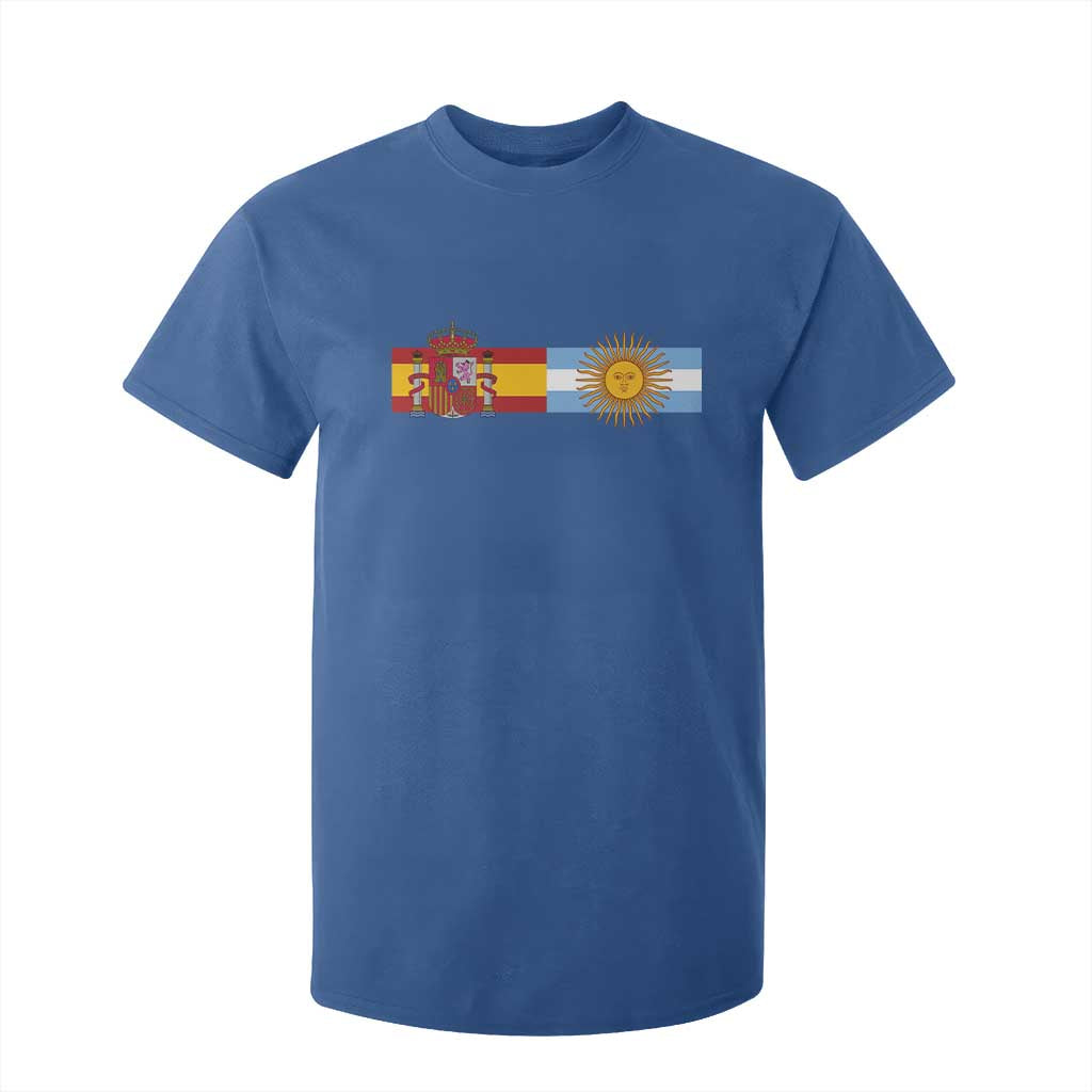 Spain Argentina Dual Flag Graphic T Shirt For Kid Mixed Roots Spanish Argentine Heritage Pride Match Day