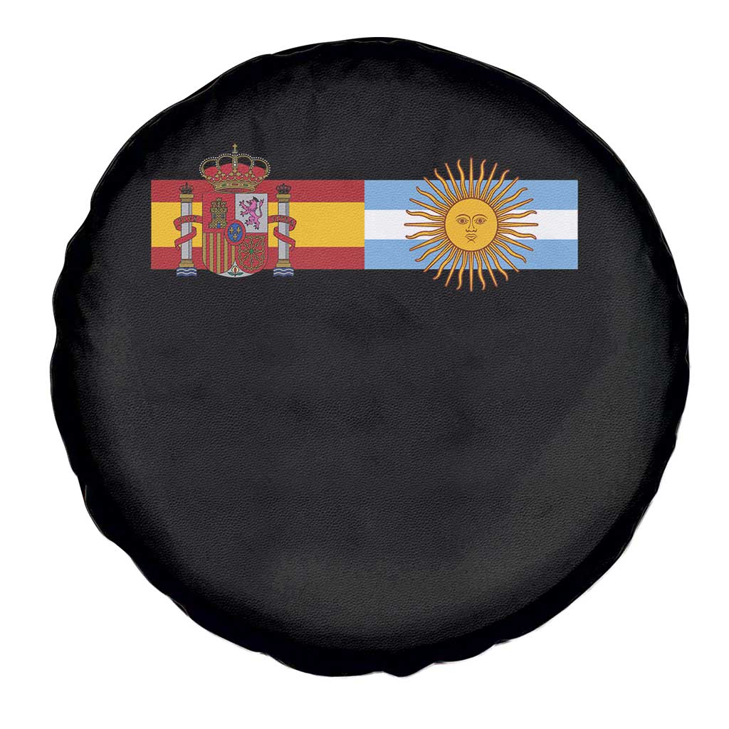 Spain Argentina Dual Flag Graphic Spare Tire Cover Mixed Roots Spanish Argentine Heritage Pride Match Day
