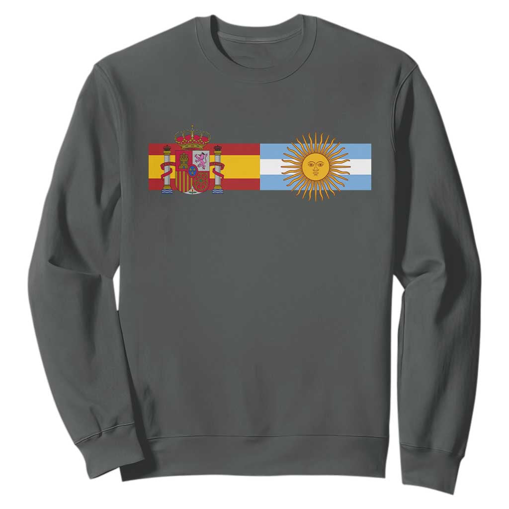 Spain Argentina Dual Flag Graphic Sweatshirt Mixed Roots Spanish Argentine Heritage Pride Match Day