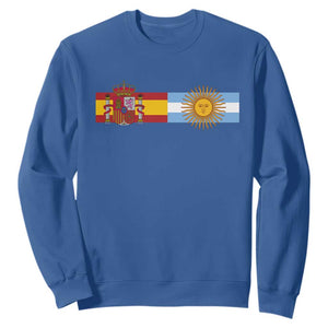 Spain Argentina Dual Flag Graphic Sweatshirt Mixed Roots Spanish Argentine Heritage Pride Match Day