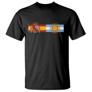 Spain Argentina Dual Flag Graphic T Shirt Mixed Roots Spanish Argentine Heritage Pride Match Day