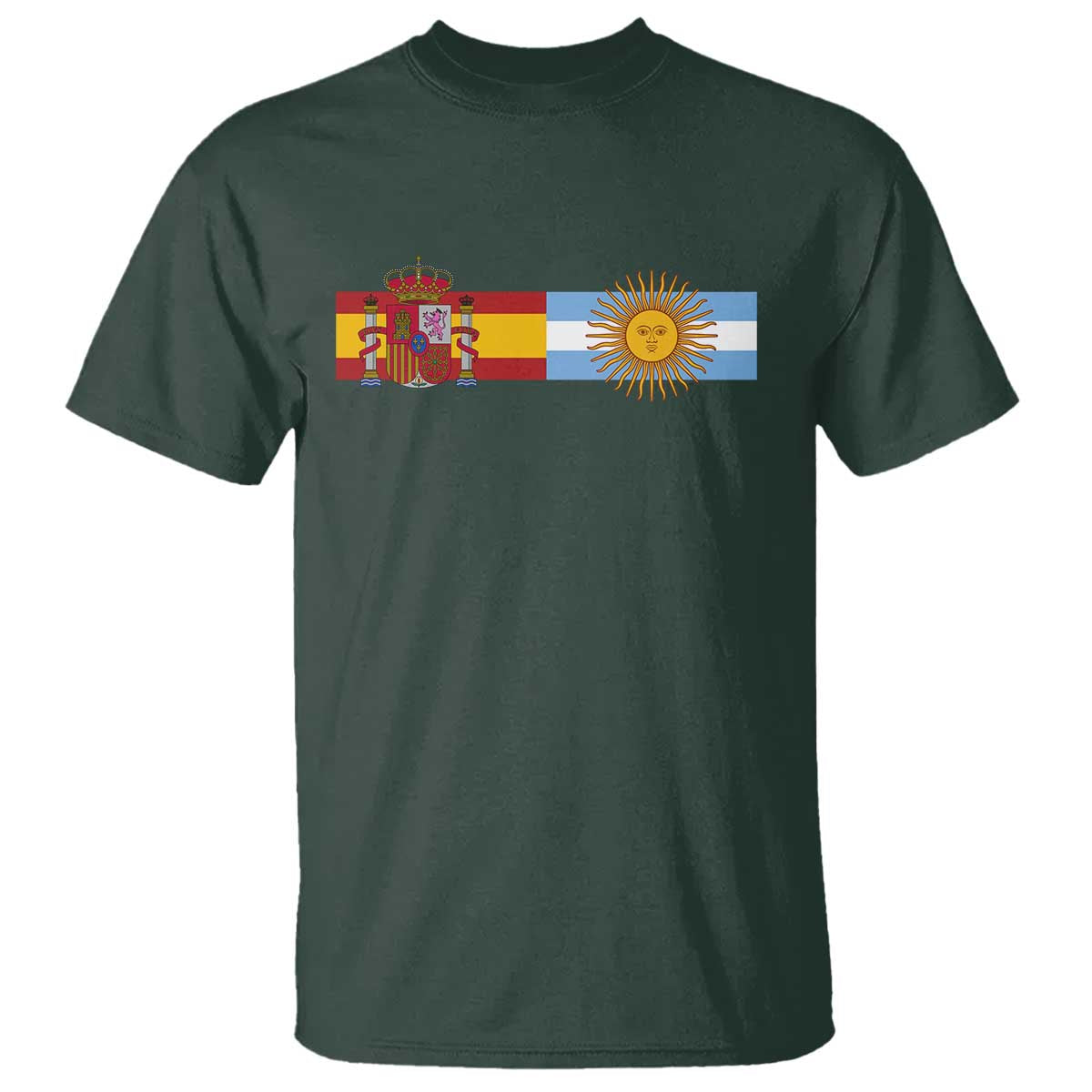 Spain Argentina Dual Flag Graphic T Shirt Mixed Roots Spanish Argentine Heritage Pride Match Day