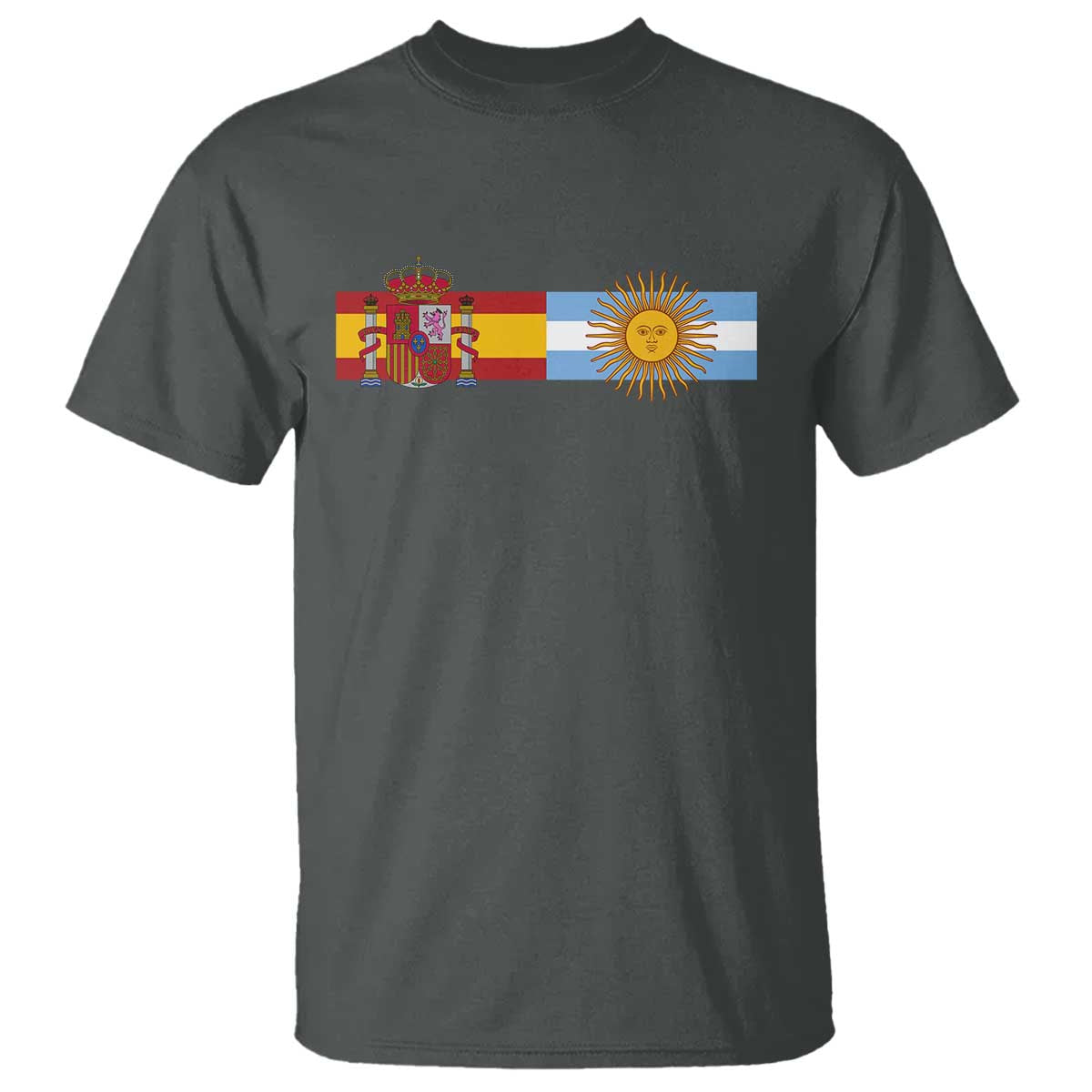 Spain Argentina Dual Flag Graphic T Shirt Mixed Roots Spanish Argentine Heritage Pride Match Day