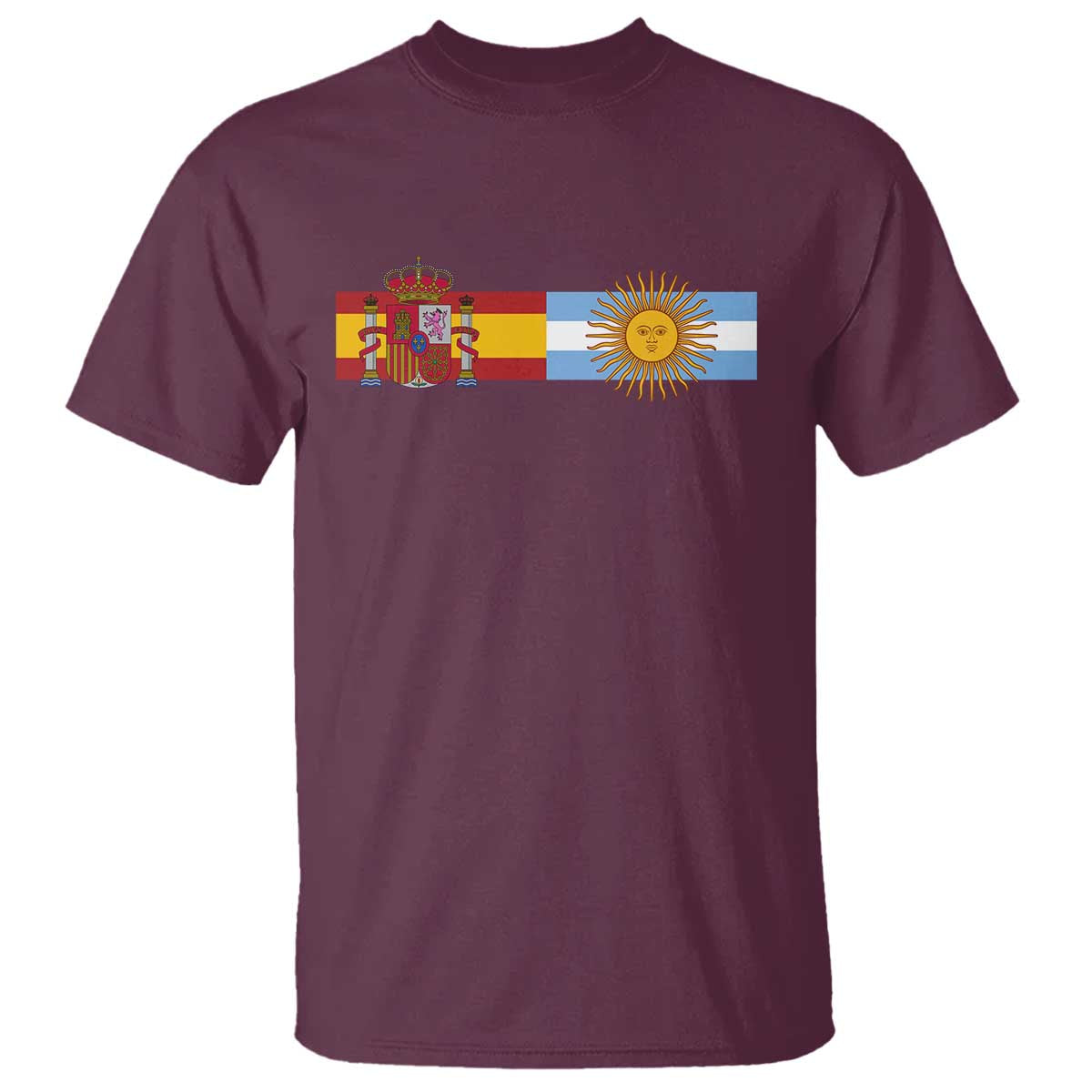 Spain Argentina Dual Flag Graphic T Shirt Mixed Roots Spanish Argentine Heritage Pride Match Day
