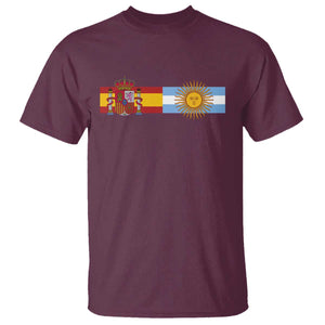 Spain Argentina Dual Flag Graphic T Shirt Mixed Roots Spanish Argentine Heritage Pride Match Day