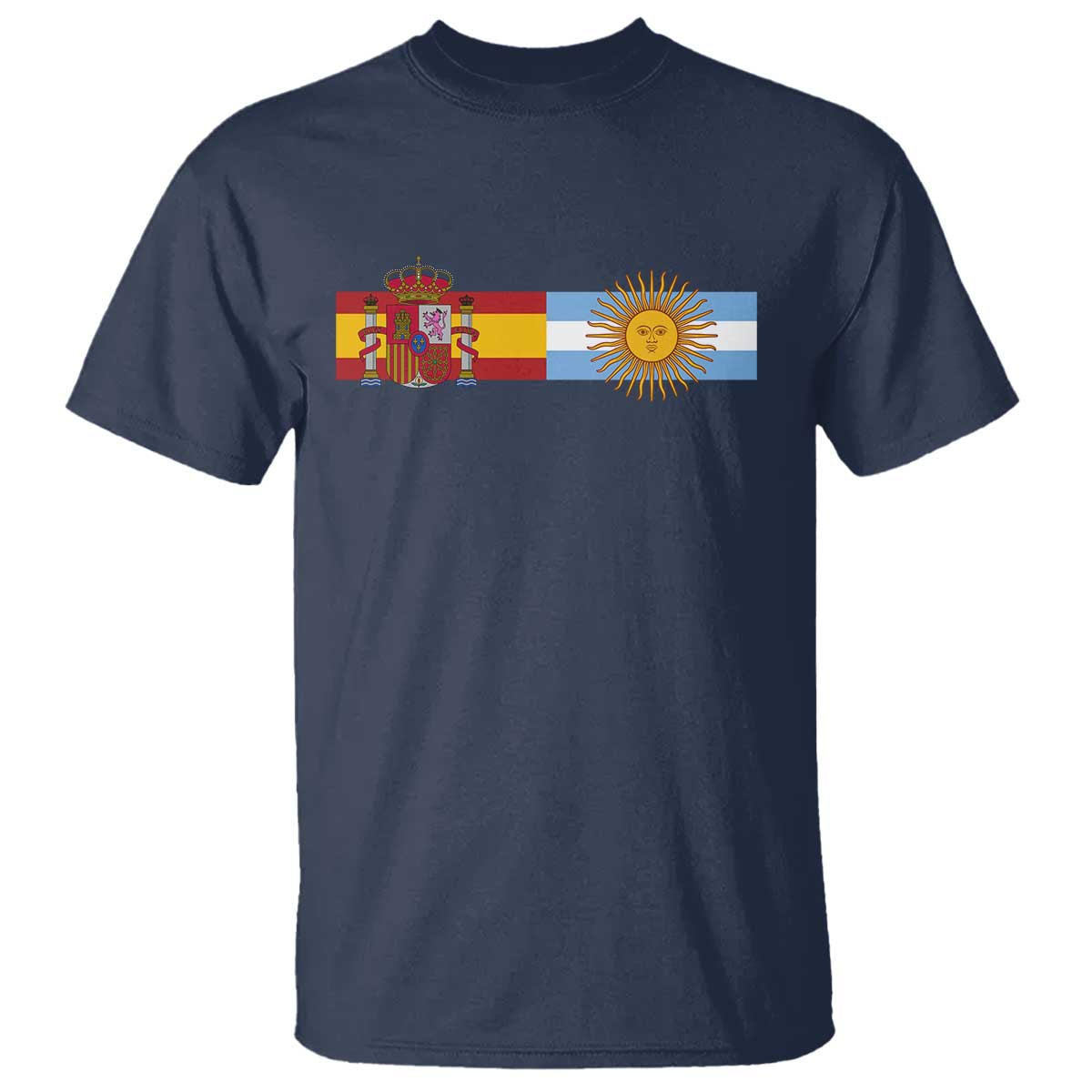 Spain Argentina Dual Flag Graphic T Shirt Mixed Roots Spanish Argentine Heritage Pride Match Day