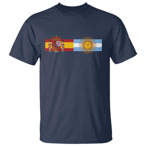 Spain Argentina Dual Flag Graphic T Shirt Mixed Roots Spanish Argentine Heritage Pride Match Day