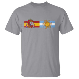 Spain Argentina Dual Flag Graphic T Shirt Mixed Roots Spanish Argentine Heritage Pride Match Day